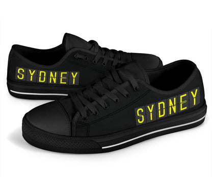 Airport Destinations SYDNEY (Black) - Low Top Canvas Shoes-Amaze Style™-placeholder-placeholder-Vibe Cosy™
