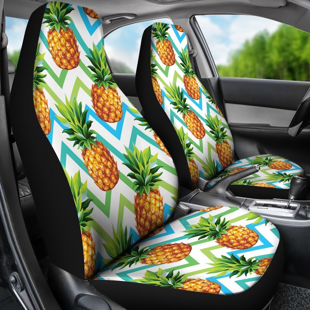 Hawaiian Pineapple Car Seat Covers - AH - K5-CAR SEAT COVERS-Alohawaii-Car Seat Covers-Universal Fit-White-Vibe Cosy™
