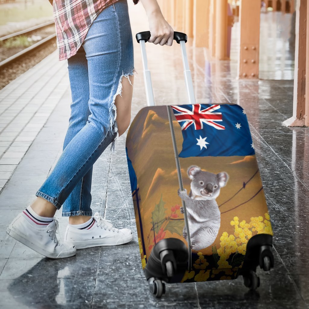AUSTRALIA CLIMBING KOALA LUGGAGE COVER 02 K5-LUGGAGE COVERS-HP Arts-Luggage Covers - AUSTRALIA CLIMBING KOALA LUGGAGE COVER 02 C1-Small 18-22 in / 45-55 cm-Vibe Cosy™