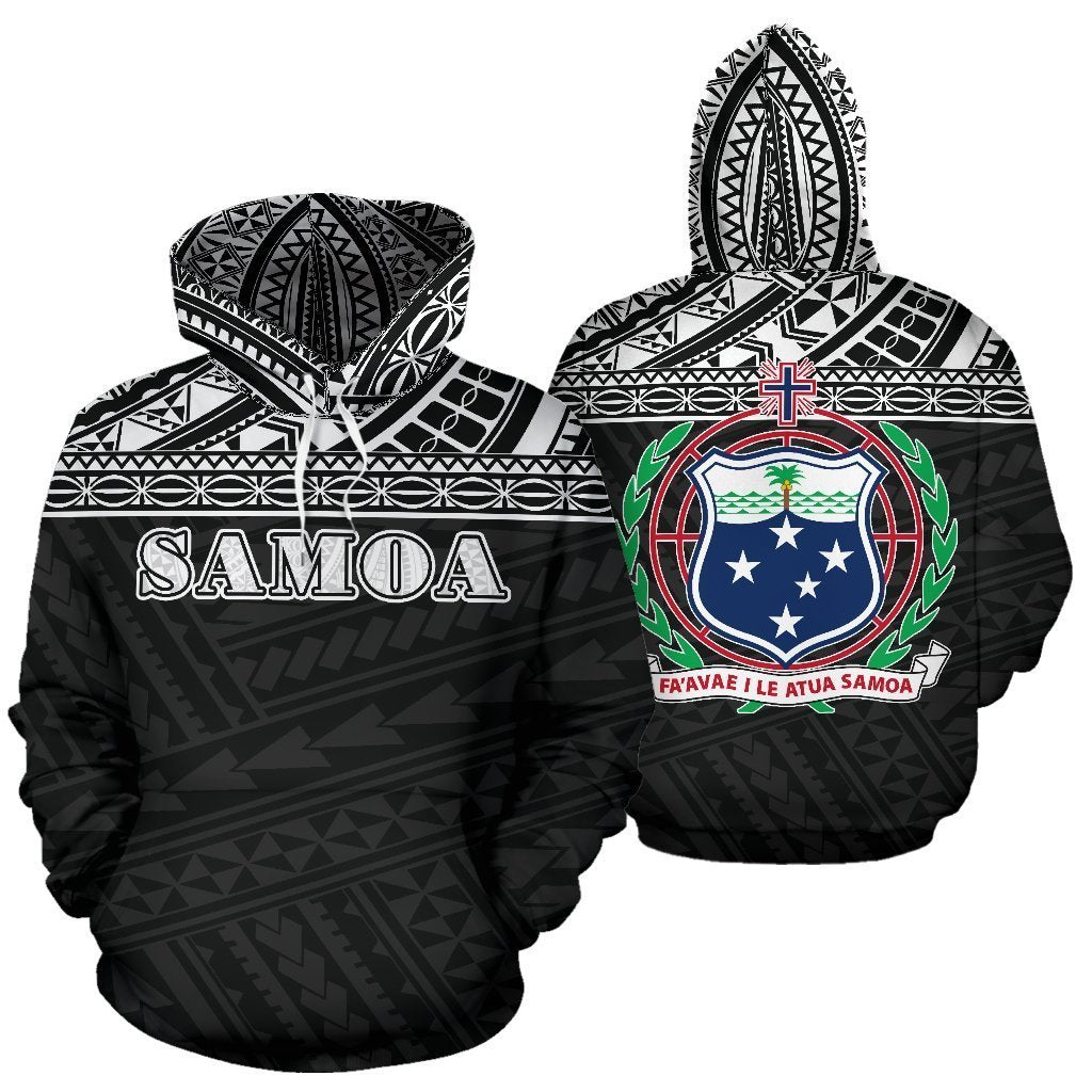 Polynesian All Over Hoodie - Samoa Black Version - BN01-ALL OVER PRINT HOODIES (P)-Phaethon-Hoodie-S-Vibe Cosy™