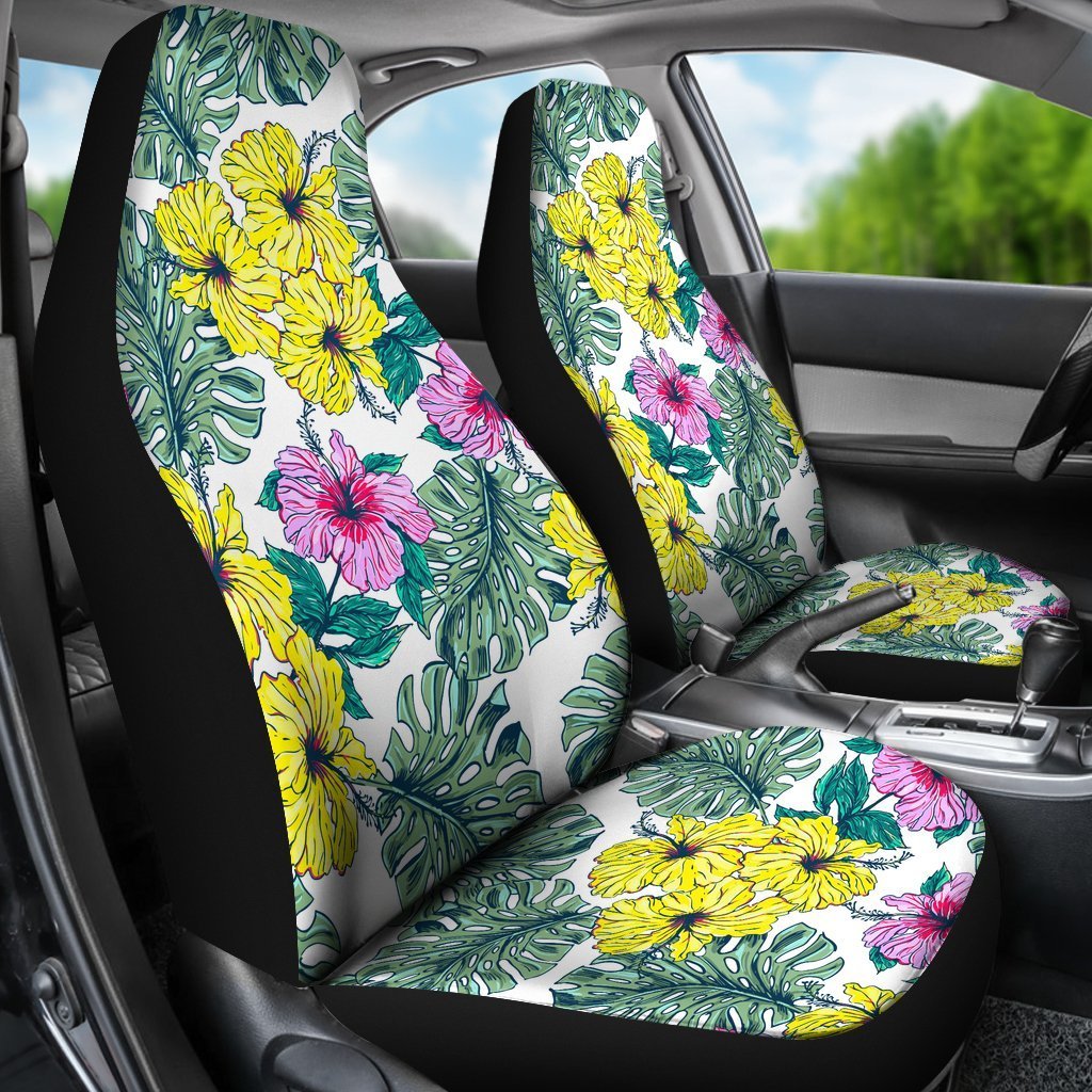 Hawaii Hibiscus Pattern Car Seat Covers 02 - AH - TH3-CAR SEAT COVERS-Alohawaii-Car Seat Covers-Universal Fit-White-Vibe Cosy™