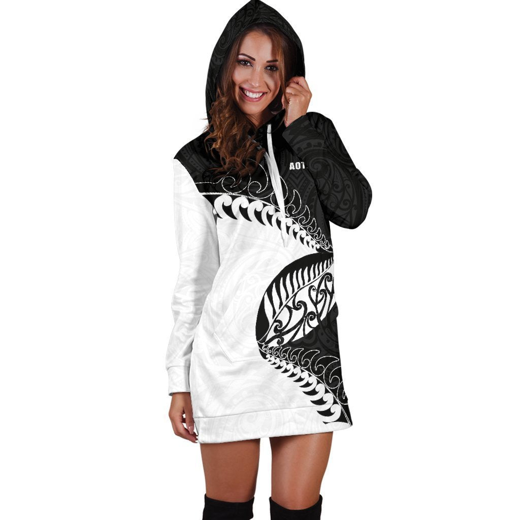 Rugby Aotearoa Fern Hoodie Dress K24-Apparel-HD09-Hoodie Dress-S-Vibe Cosy™