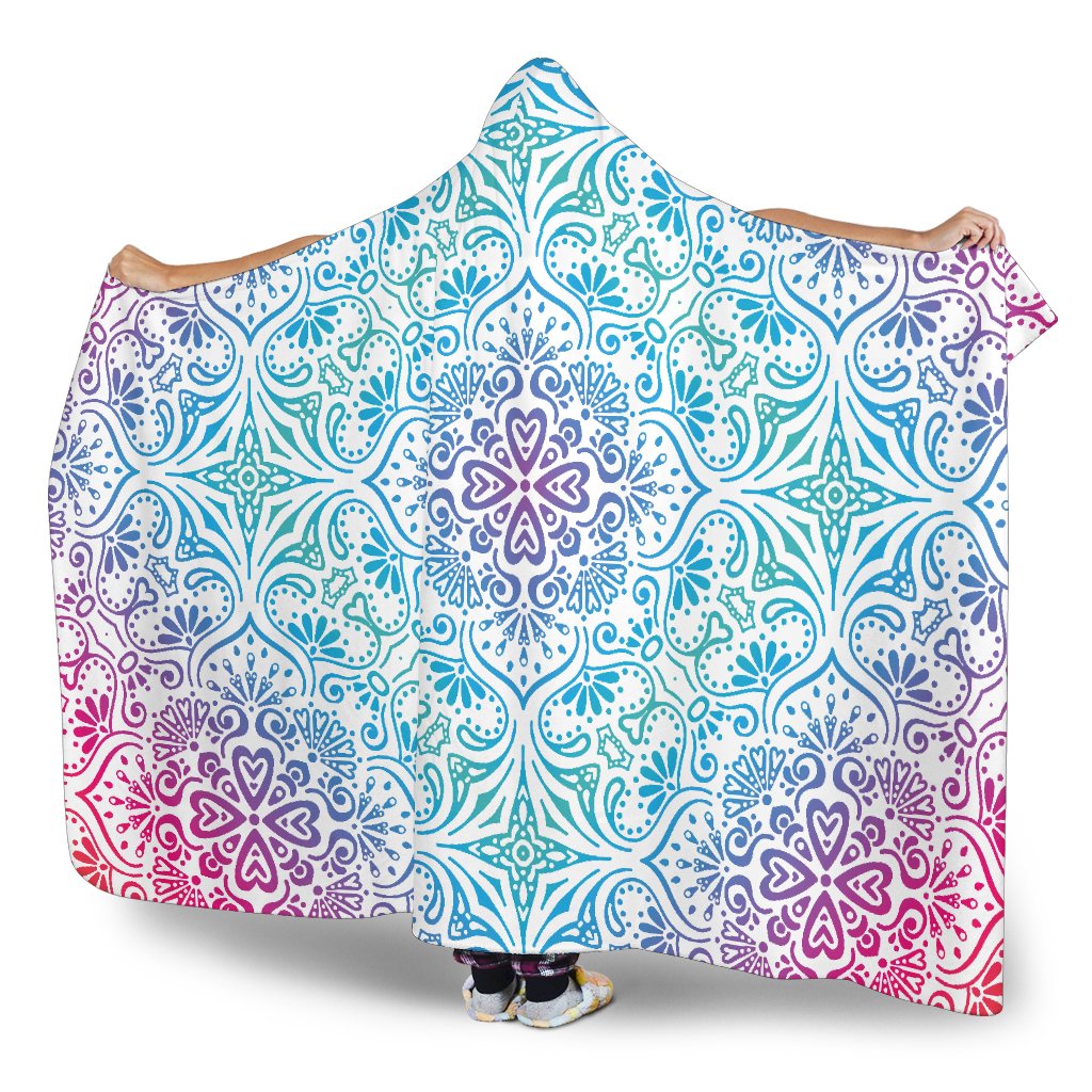 Bohemian Rainbow (White) - Hooded Blankets-Amaze Style™-Hooded BlanketBohemian Rainbow (White) - Hooded Blankets-Youth 60"x45"-Vibe Cosy™