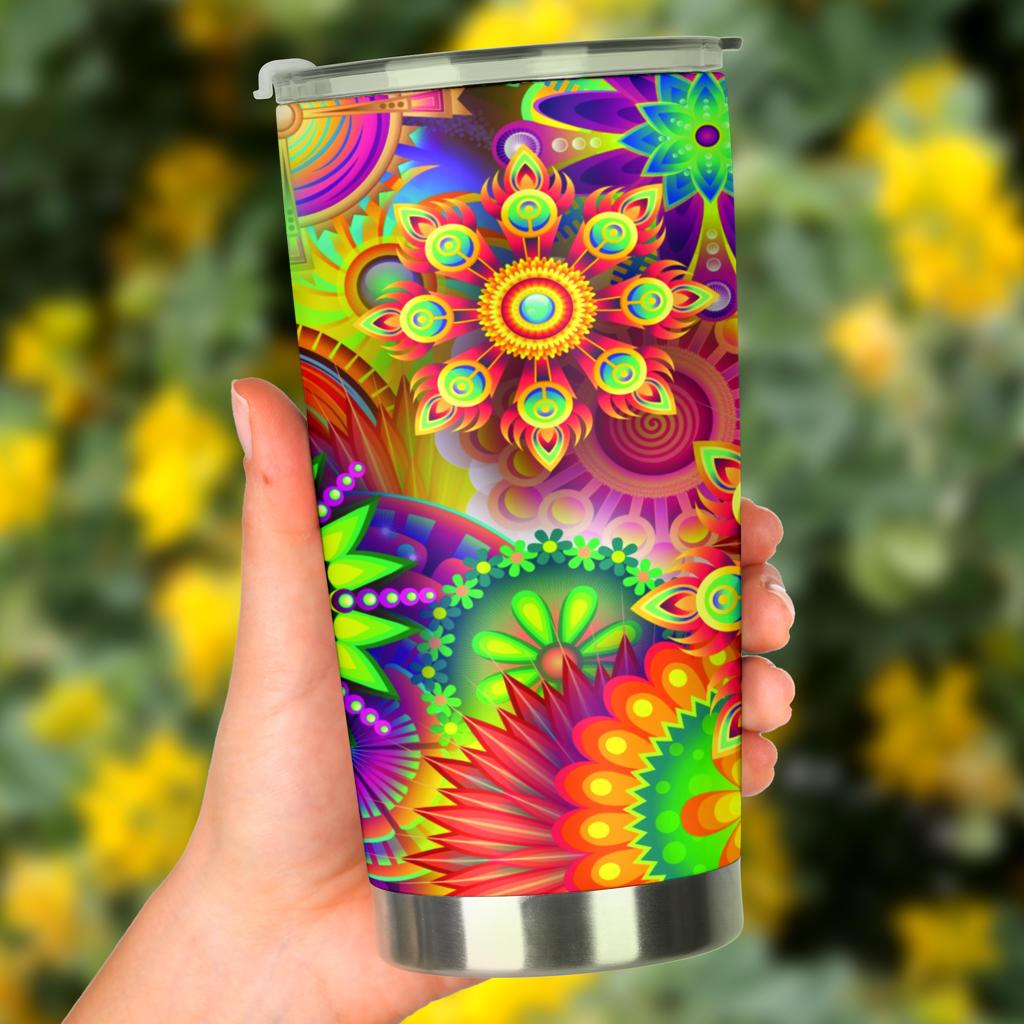 Abstract Bright Floral - Travel Tumbler-Amaze Style™-Tumbler - Abstract Bright Floral - Travel Tumbler-20oz Large-Vibe Cosy™