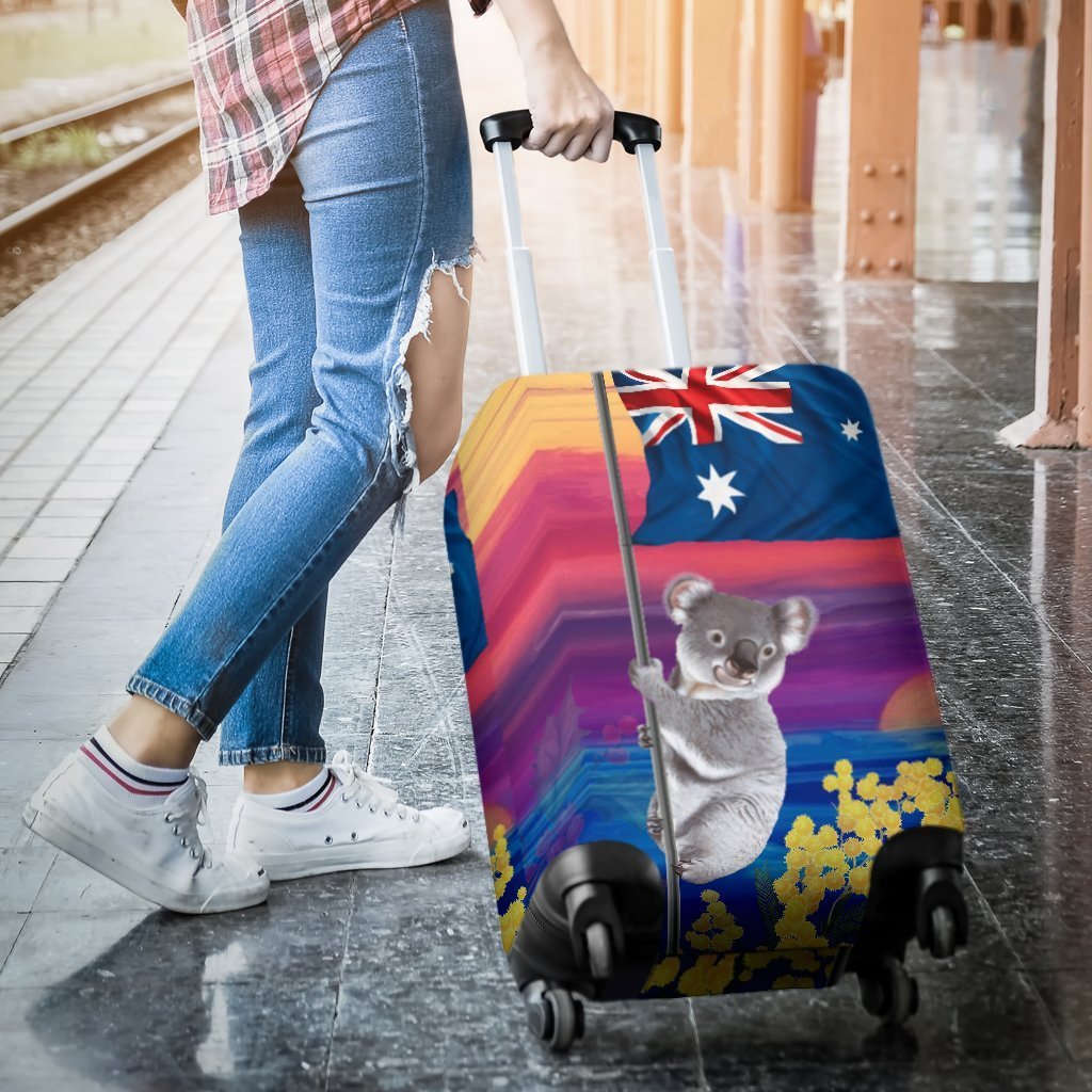 AUSTRALIA CLIMBING KOALA LUGGAGE COVER K5-LUGGAGE COVERS-HP Arts-Luggage Covers - AUSTRALIA CLIMBING KOALA LUGGAGE COVER C1-Small 18-22 in / 45-55 cm-Vibe Cosy™
