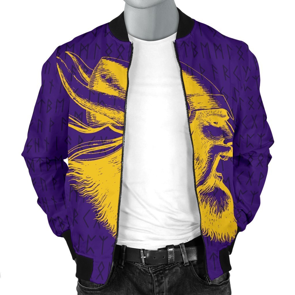 Viking Warrior™ Men's Bomber Jacket TH75-BOMBER JACKETS (P)-HP Arts-Men's Bomber Jacket-S-Purple-Vibe Cosy™