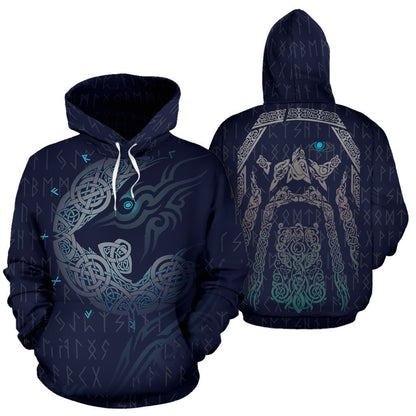 Viking Hoodie - Odin & Fenrir™ Hoodie-ALL OVER PRINT HOODIES (P)-HP Arts-Hoodie-S-Vibe Cosy™