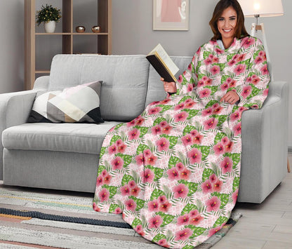 roses sleeve blanket-Amaze Style™-Sleeve Blanket - roses sleeve blanket-Adult 69"X53"-Vibe Cosy™