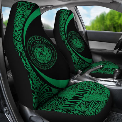 Hawaii Coat Of Arm Polynesian Car Seat Covers - Circle Style 04 J1-CAR SEAT COVERS-Alohawaii-Car Seat Covers-Universal Fit-White-Vibe Cosy™