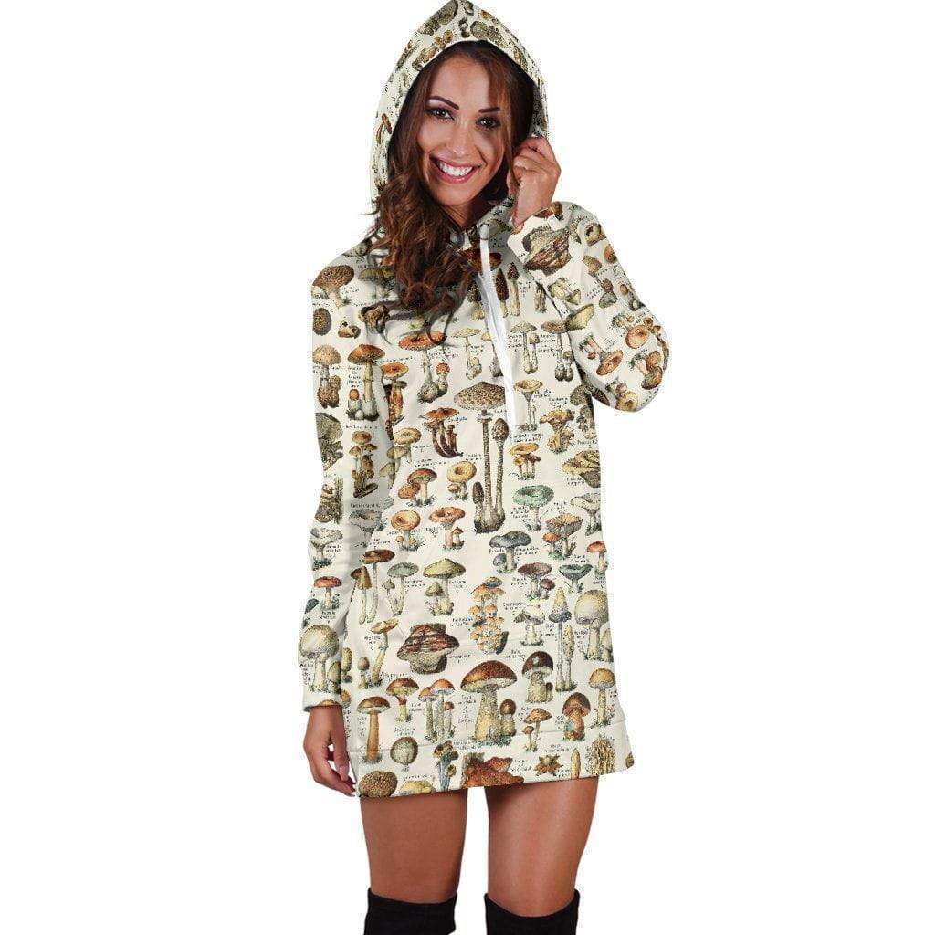 All Over Print Champignons-Apparel-NTH-Hoodie Dress-S-Vibe Cosy™
