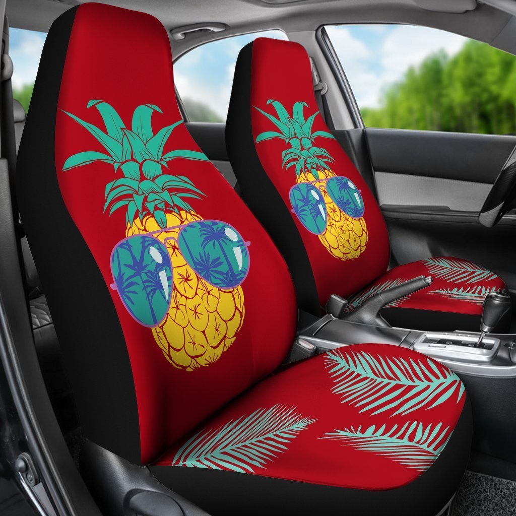 Pineapple Car Seat Covers 02 - AH-CAR SEAT COVERS-Alohawaii-Car Seat Covers-Universal Fit-White-Vibe Cosy™