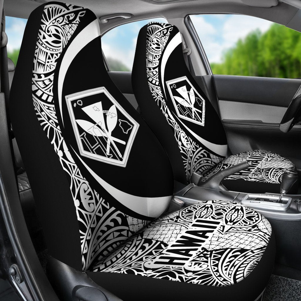 Hawaii Kanaka Polynesian Car Seat Covers - Circle Style White - AH J1-CAR SEAT COVERS-Alohawaii-Car Seat Covers-Universal Fit-White-Vibe Cosy™