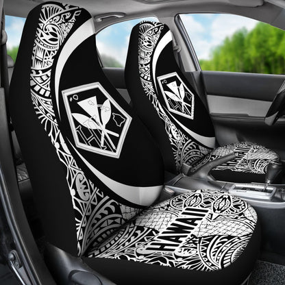 Hawaii Kanaka Polynesian Car Seat Covers - Circle Style White - AH J1-CAR SEAT COVERS-Alohawaii-Car Seat Covers-Universal Fit-White-Vibe Cosy™