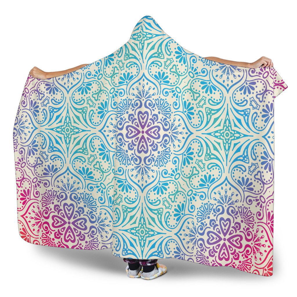 Bohemian Blue Ombre (Sweet Corn) - Hooded Blankets-Amaze Style™-Hooded BlanketBohemian Blue Ombre (Sweet Corn) - Hooded Blankets-Youth 60"x45"-Vibe Cosy™