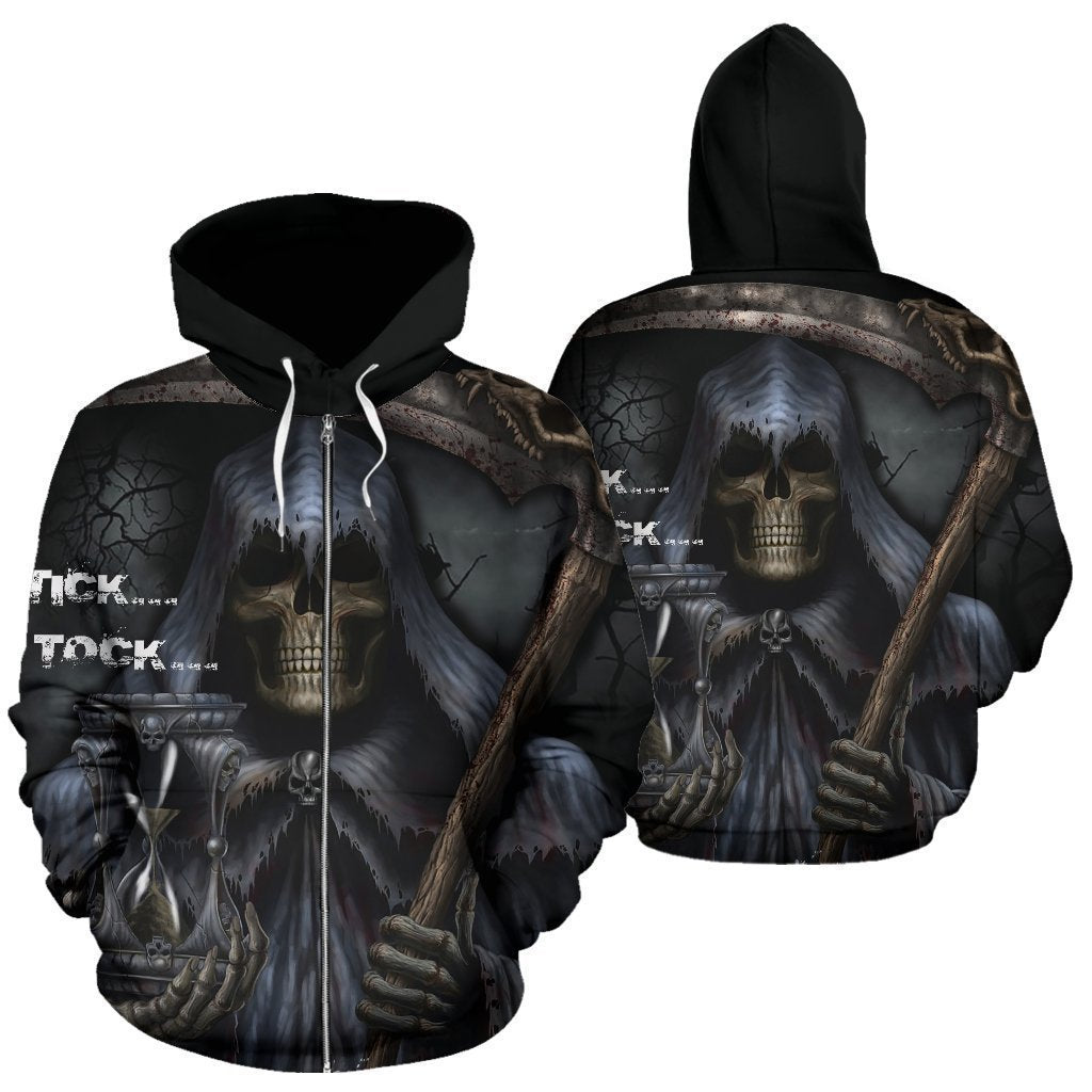 Your time is up all over zip-up hoodie-6teenth Outlet-Men's Zip-Up Hoodie - Your time is up all over zip-up hoodie-S-Vibe Cosy™