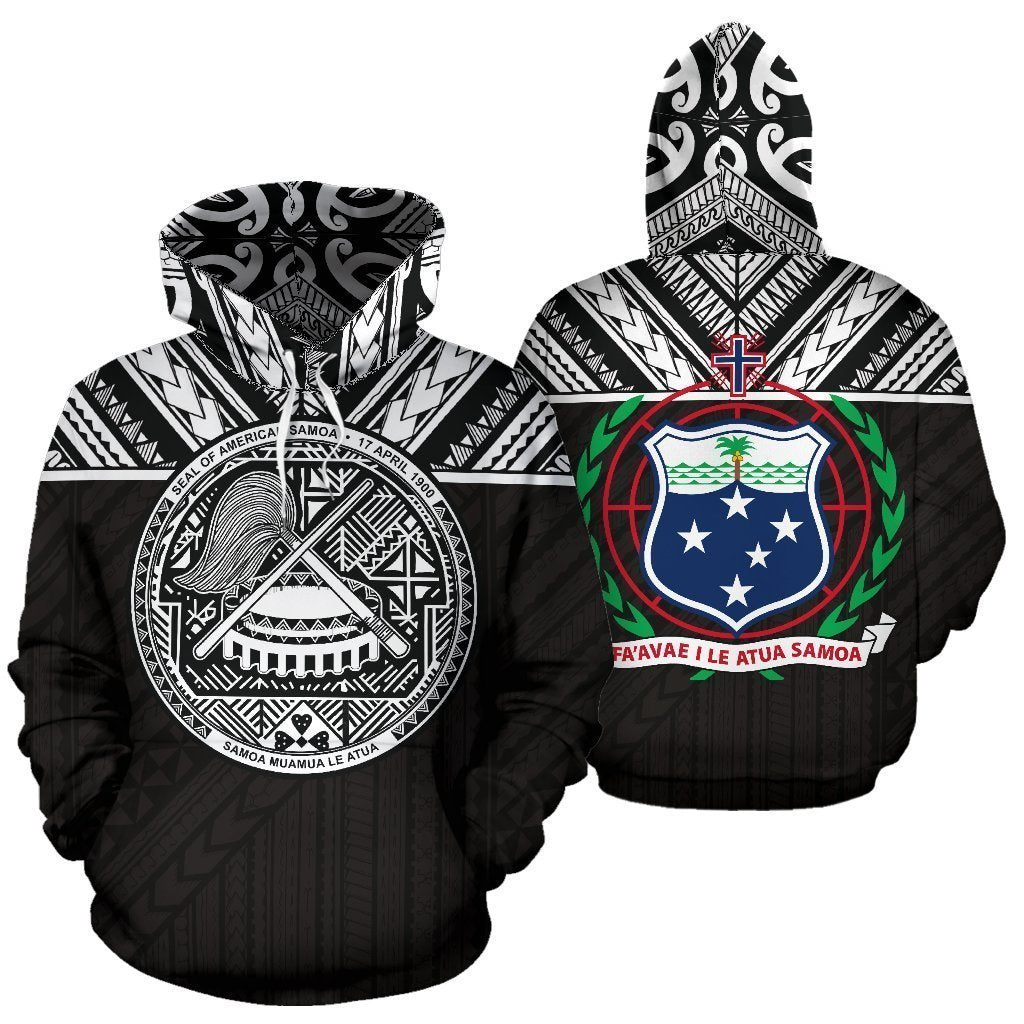 American Samoa And Samoa All Over Hoodie - PL-ALL OVER PRINT HOODIES (P)-PL8386-Hoodie-S-Black-Vibe Cosy™