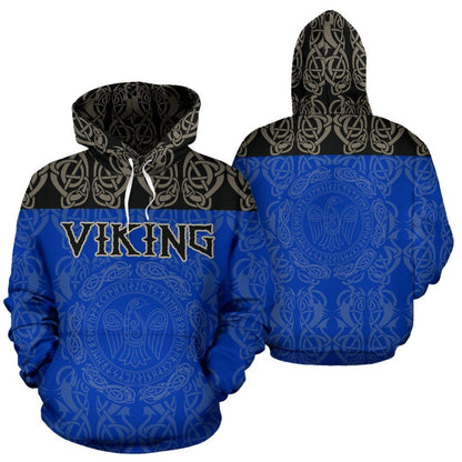 Viking All Over Hoodie - Raven Bn10-ALL OVER PRINT HOODIES (P)-HP Arts-Hoodie-S-Vibe Cosy™