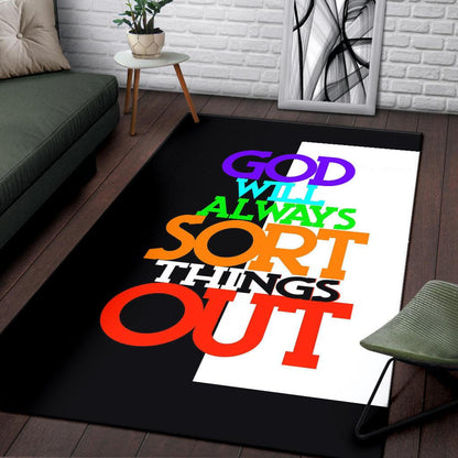 GOD will always sort things out Rug-Amaze Style™-RugGOD will always sort things out Rug-Small (3 X 5 FT)-Vibe Cosy™