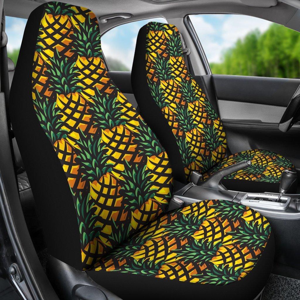 Pineapple Car Seat Covers 06 - AH - TH3-CAR SEAT COVERS-Alohawaii-Car Seat Covers-Universal Fit-White-Vibe Cosy™