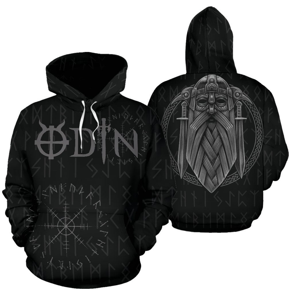 Odin - God Of Viking Hoodie-ALL OVER PRINT HOODIES (P)-HP Arts-Hoodie-S-Black-Vibe Cosy™