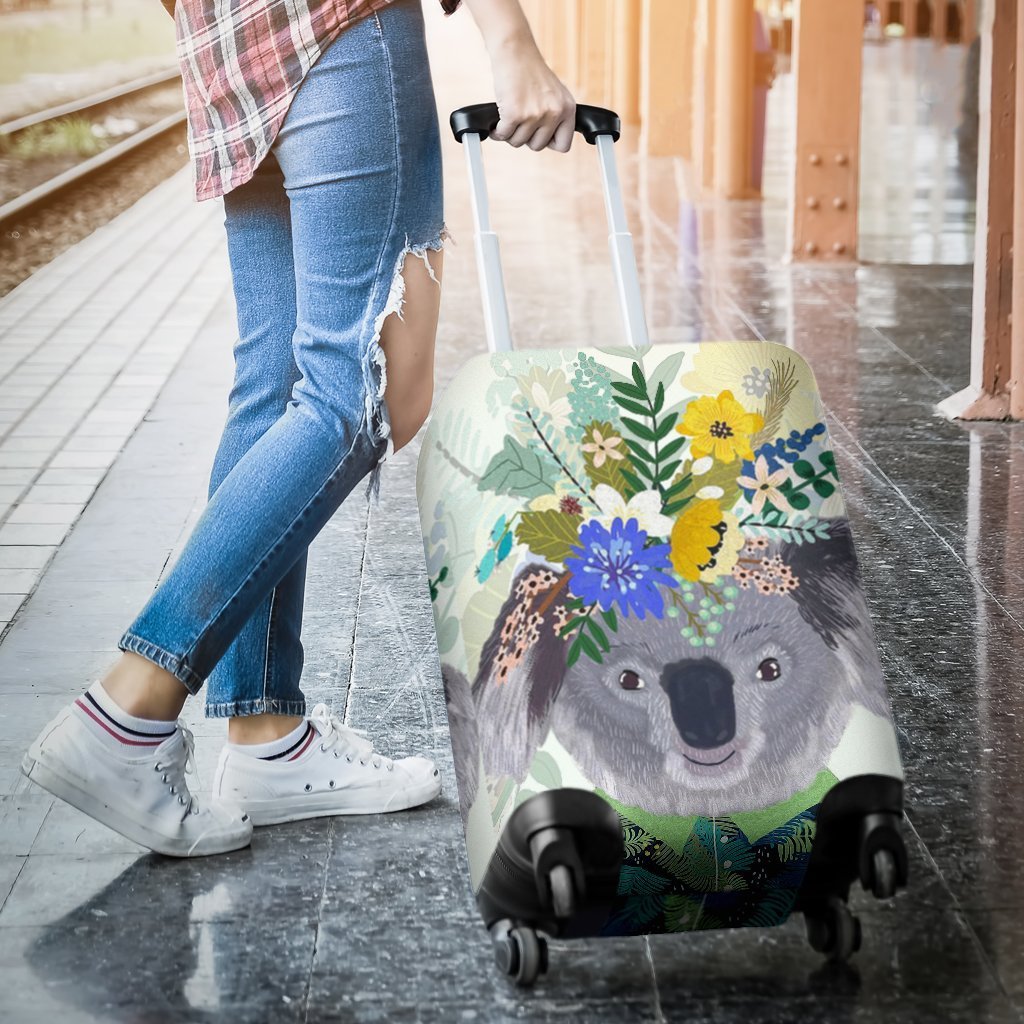 Australia Koala Luggage Cover 02 k7-LUGGAGE COVERS-HP Arts-Luggage Covers - Australia Koala Luggage Cover 02 K2-Small 18-22 in / 45-55 cm-Vibe Cosy™