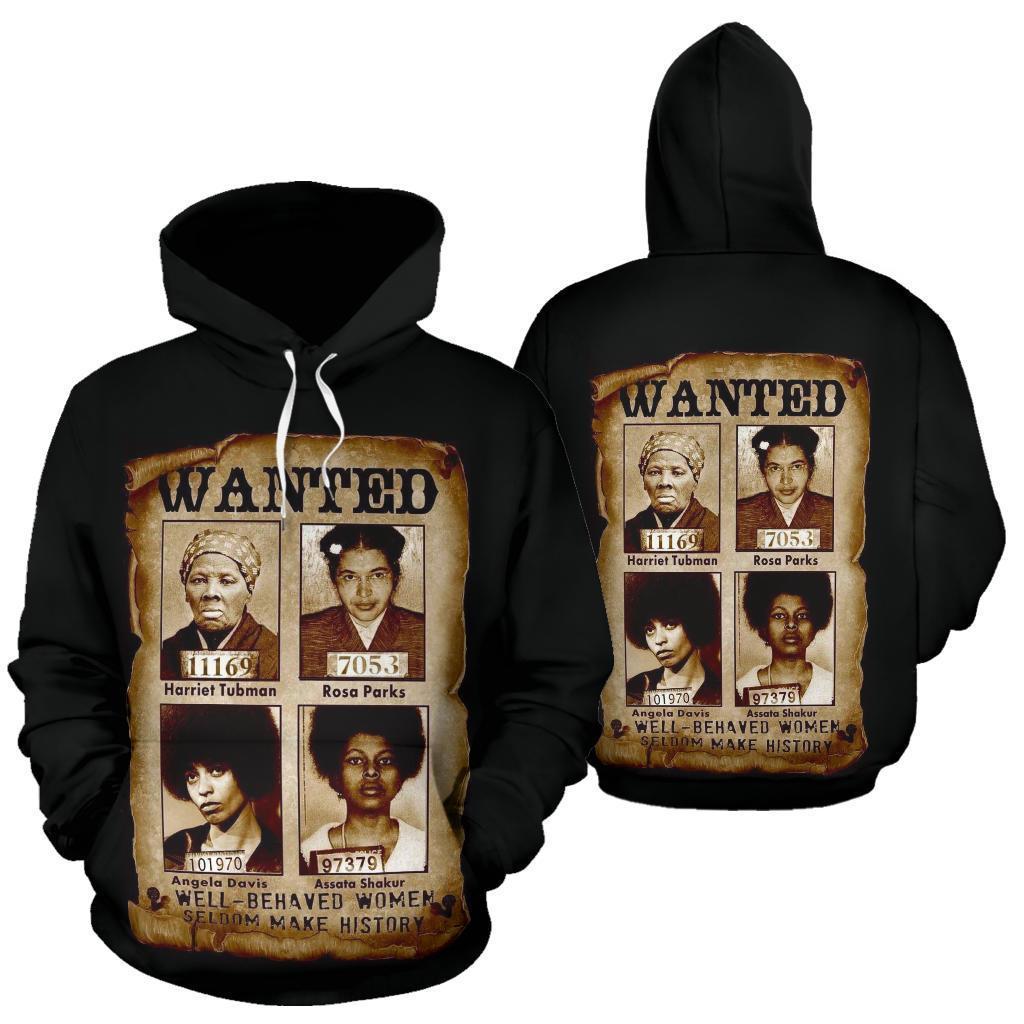 African Hoodie - Civil Women Rights Leaders-ALL OVER PRINT HOODIES-HPArt-Men-S-Black-Vibe Cosy™