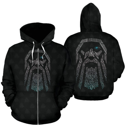 Odin (Wutan) - Viking Valhalla Zip-Up Hoodie A7-ALL OVER PRINT ZIP HOODIES (P)-HP Arts-Zip-Up Hoodie-S-Black-Vibe Cosy™