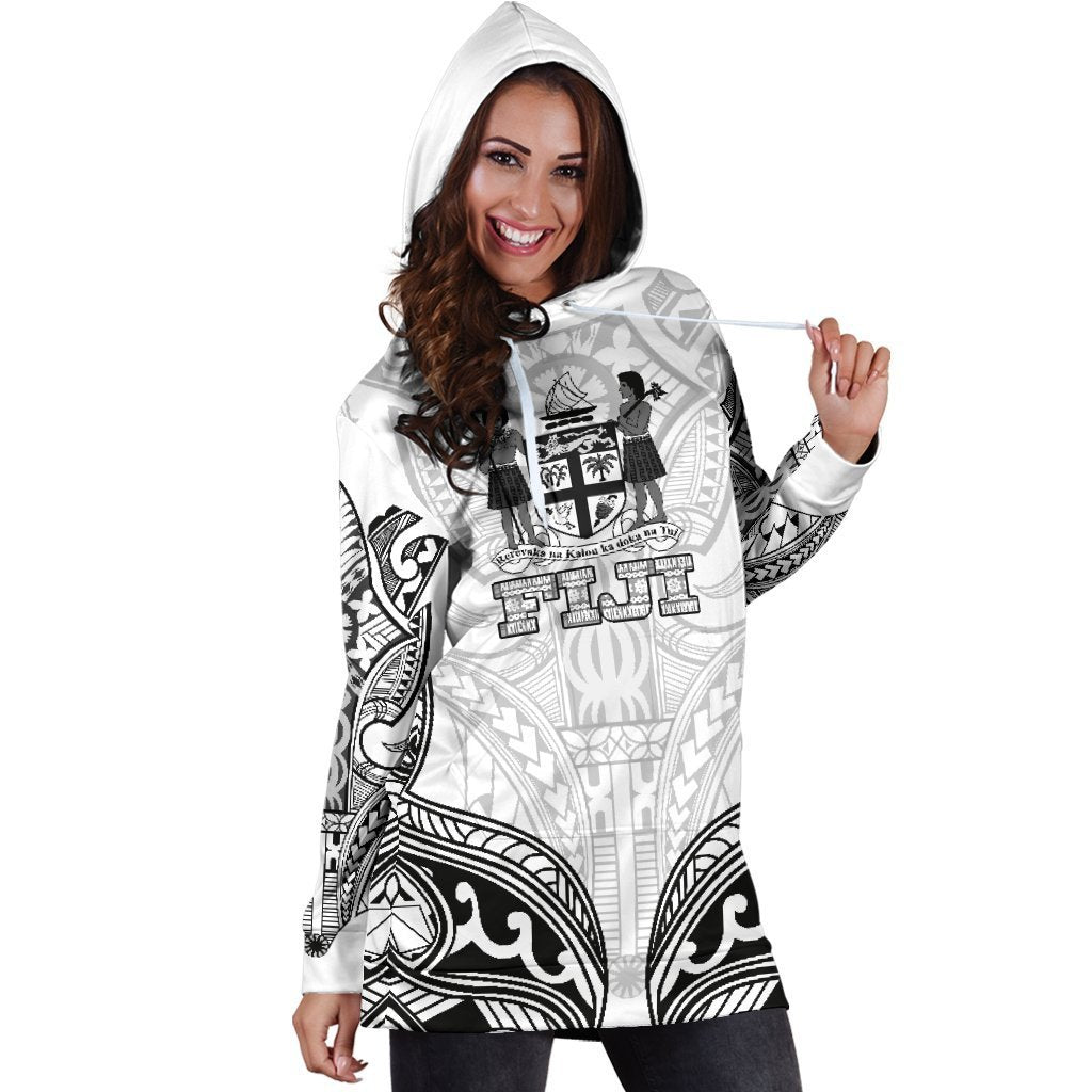 Fiji Active - Women's Hoodie Dress-WOMENS OFF SHOULDER SWEATERS-Khanh Arts-Sweater-2XS-Black-Vibe Cosy™
