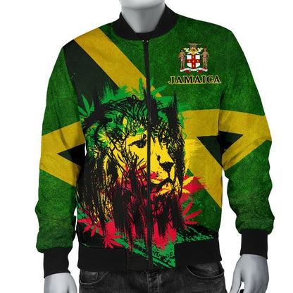 Jamaica - Jamaican Lion Men's Bomber Jacket A7-Phaethon-Men's Bomber Jacket-S-Vibe Cosy™