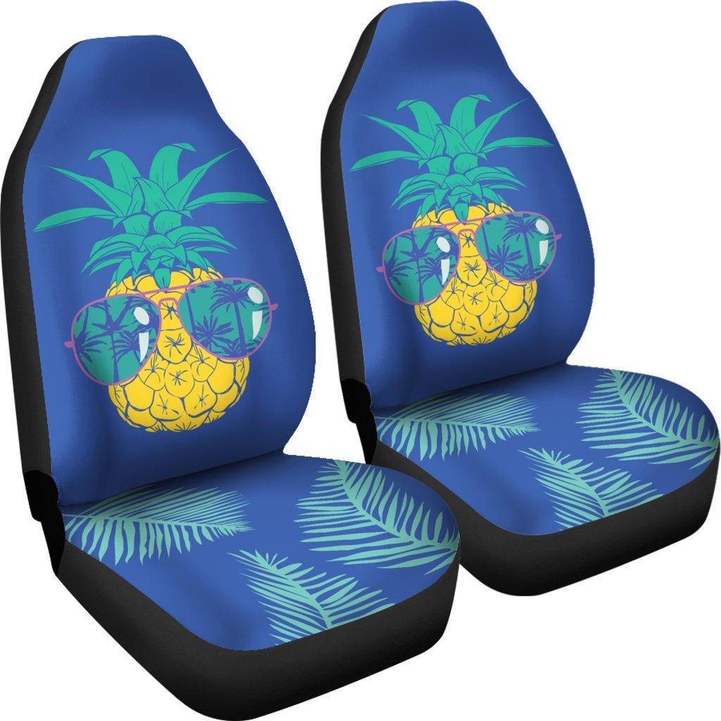 Pineapple Car Seat Covers 03 - AH-CAR SEAT COVERS-Alohawaii-Car Seat Covers-Universal Fit-White-Vibe Cosy™