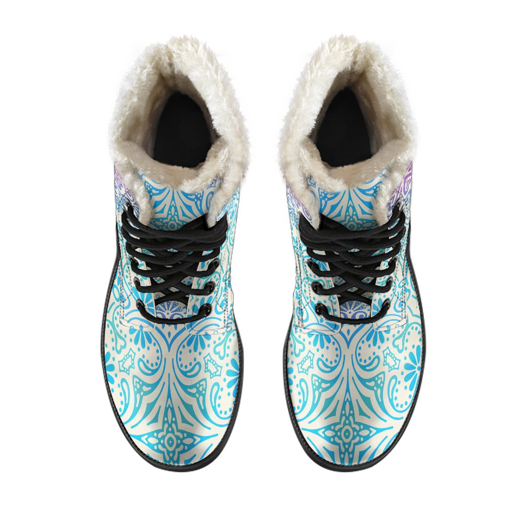 Bohemian Ombre (Sweet Corn) - Vegan Fur Leather Boots-Amaze Style™-Women's Faux Fur Leather BootsBohemian Ombre (Sweet Corn) - Vegan Fur Leather Boots-US5 (EU35)-Vibe Cosy™