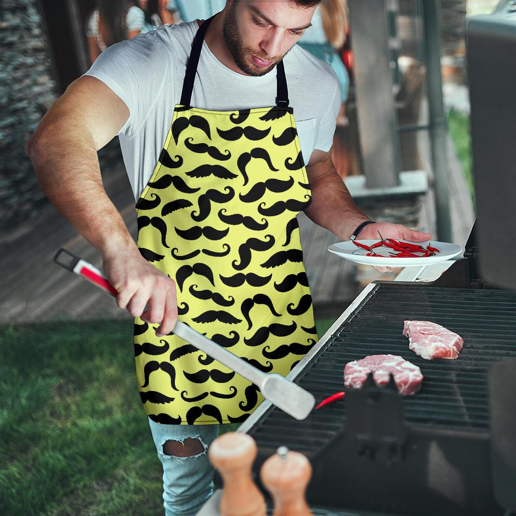 Mustache Yellow Apron-Amaze Style™-Mustache Yellow Apron-Vibe Cosy™