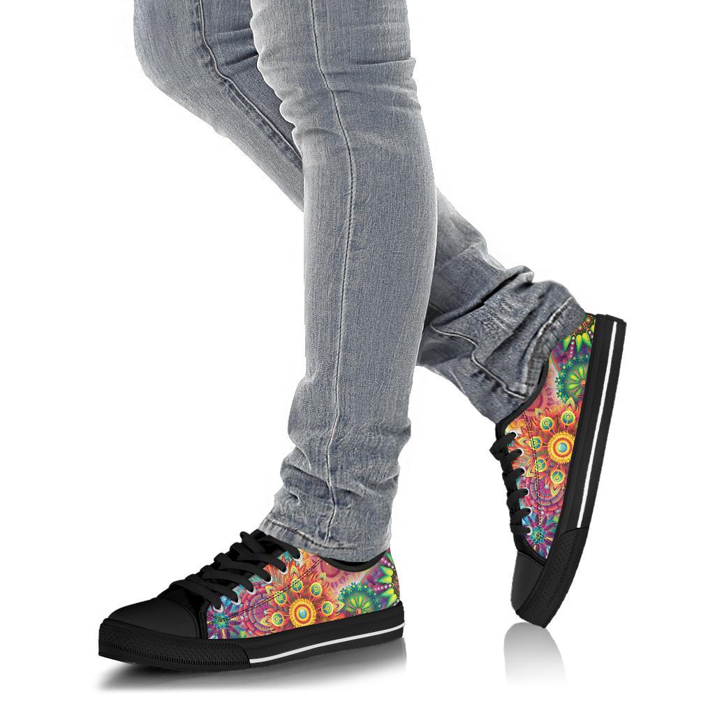 Abstract Bright Floral - Low Top Canvas Shoes-Amaze Style™-Womens Low Top - Abstract Bright Floral - Low Top Canvas Shoes-US5.5 (EU36)-Vibe Cosy™