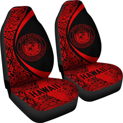 Hawaii Coat Of Arm Polynesian Car Seat Covers - Circle Style 02 J1-CAR SEAT COVERS-Alohawaii-Car Seat Covers-Universal Fit-White-Vibe Cosy™