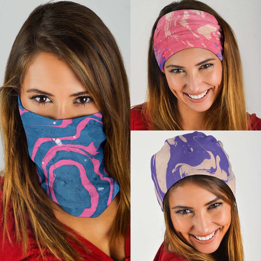 Marble Swirls Set 3 - Bandana 3 Pack-Amaze Style™-Marble Swirls Set 3 - Bandana 3 Pack-Vibe Cosy™