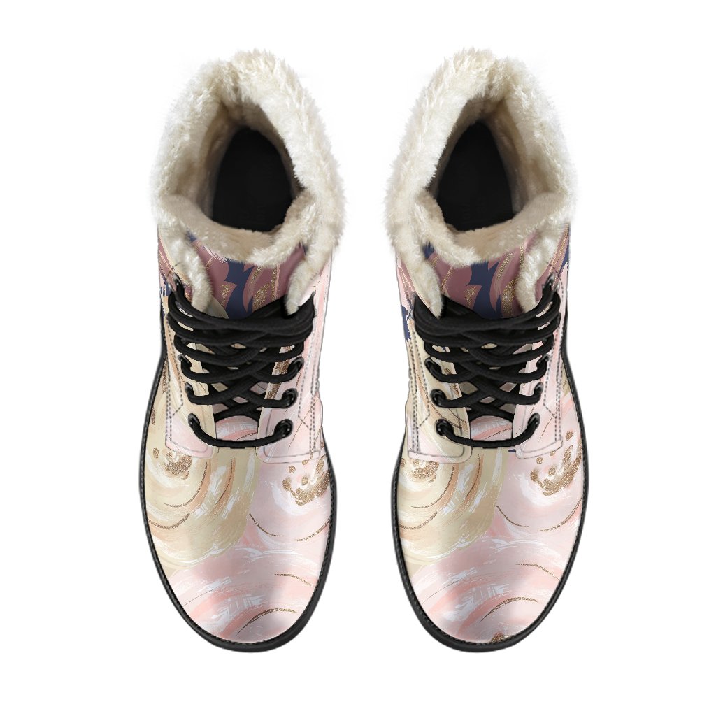 Autumn Fall Large Bloom - Faux Fur Leather Boots-Amaze Style™-Women's Faux Fur Leather BootsAutumn Fall Large Bloom - Faux Fur Leather Boots-US5 (EU35)-Vibe Cosy™