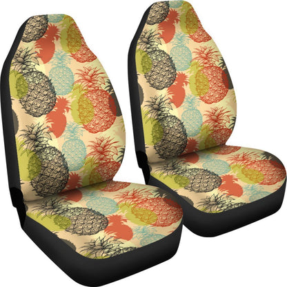 Pineapple Car Seat Covers 08 - AH - TH3-CAR SEAT COVERS-Alohawaii-Car Seat Covers-Universal Fit-White-Vibe Cosy™