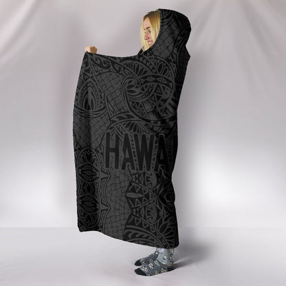 Hawaii Polynesian Hooded Blanket - Circle Style 02 J1-HOODED BLANKETS (P)-Phaethon-Hooded Blanket-Youth 60"x45"-White-Vibe Cosy™