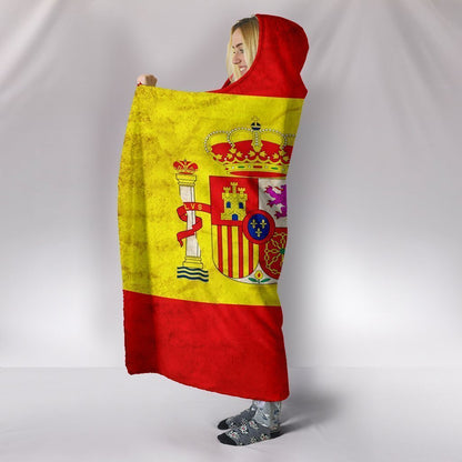 Custom Hoodie Blanket - Spanish Flag-6teenth World™-Hooded Blanket-Youth 60"x45"-Vibe Cosy™