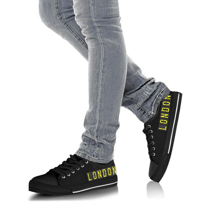 Airport Destinations LONDON (Black) - Low Top Canvas Shoes-Amaze Style™-placeholder-placeholder-Vibe Cosy™