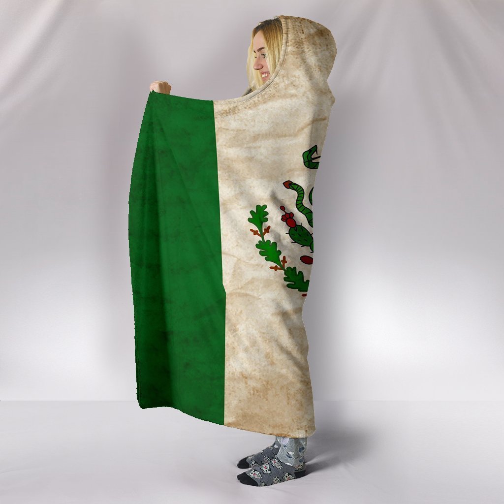 Custom Hoodie Blanket - Mexican Flag-6teenth World™-Hooded Blanket-Youth 60"x45"-Vibe Cosy™