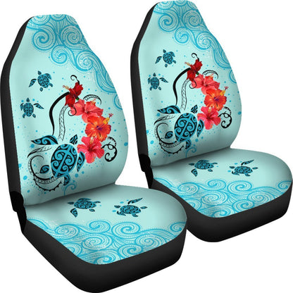 Sea Turtle Hawaiian Car Seat Covers - AH-CAR SEAT COVERS-Alohawaii-Car Seat Covers-Universal Fit-White-Vibe Cosy™