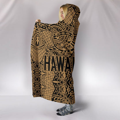 Hawaii Polynesian Hooded Blanket - Circle Style 06 J1-HOODED BLANKETS (P)-Alohawaii-Hooded Blanket-Youth 60"x45"-White-Vibe Cosy™