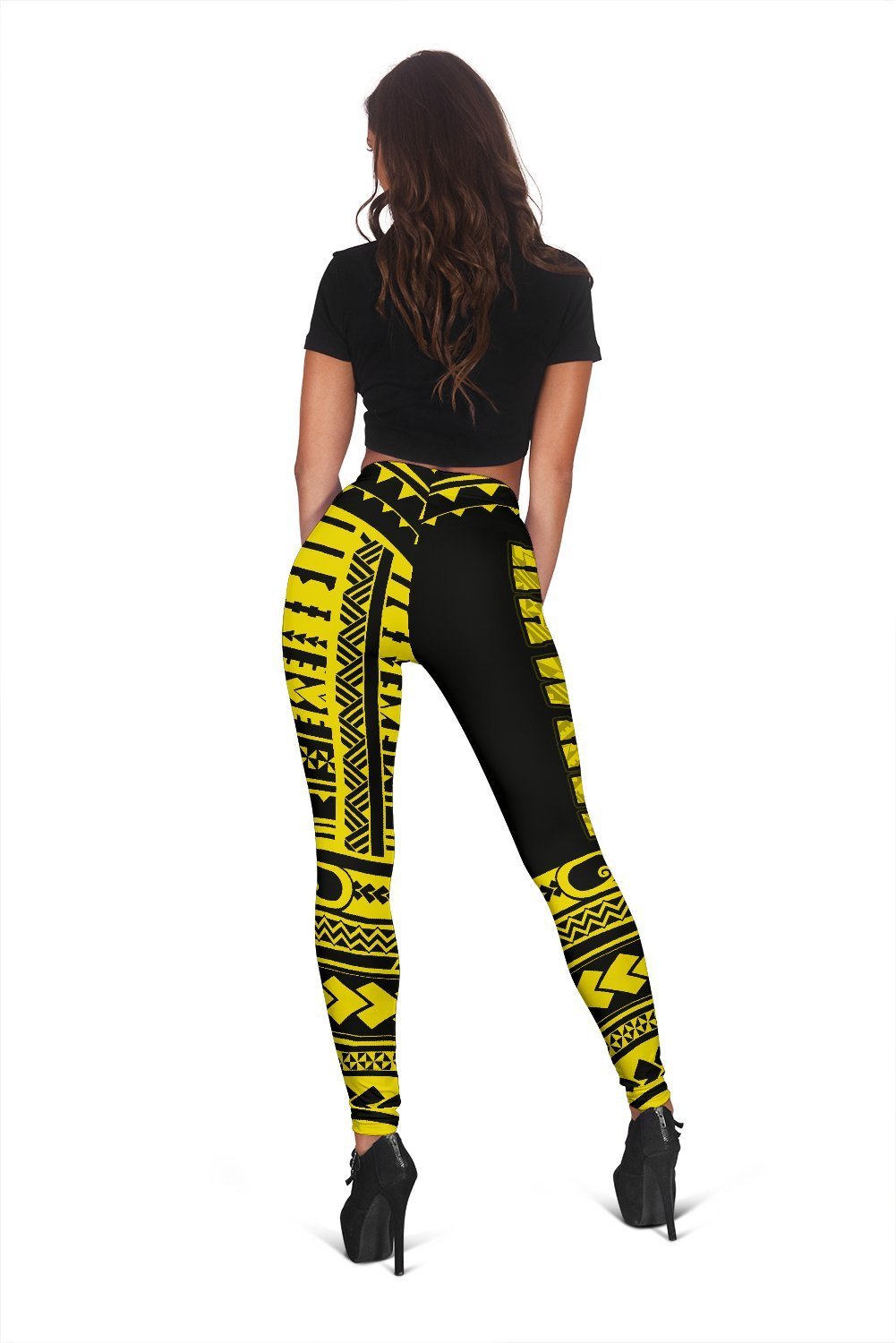 Hawaii Polynesian Leggings Yellow - Fashion J1-LEGGINGS-Alohawaii-Women's Leggings-XS-White-Vibe Cosy™
