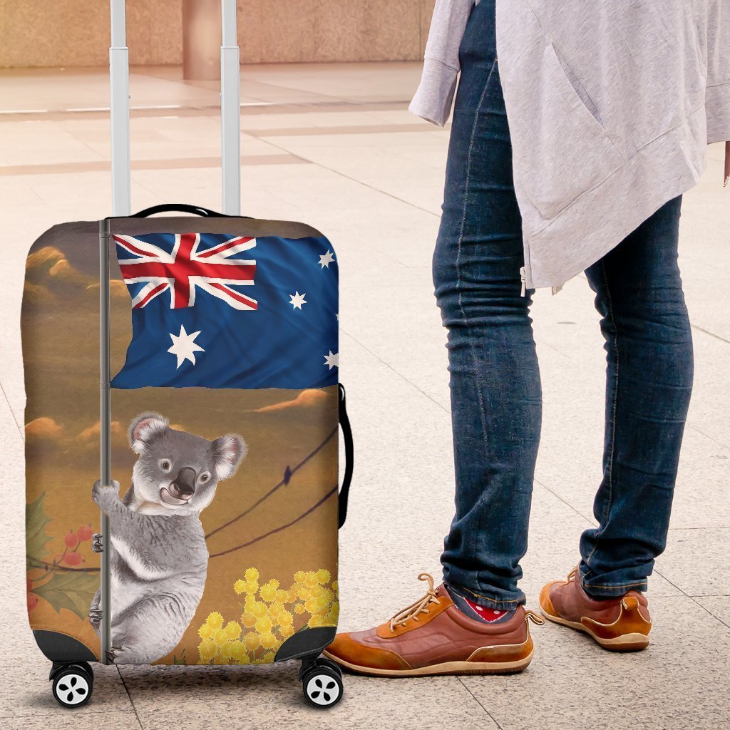 AUSTRALIA CLIMBING KOALA LUGGAGE COVER 02 K5-LUGGAGE COVERS-HP Arts-Luggage Covers - AUSTRALIA CLIMBING KOALA LUGGAGE COVER 02 C1-Small 18-22 in / 45-55 cm-Vibe Cosy™