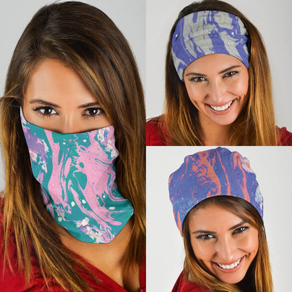 Marble Swirls Set 2 - Bandana 3 Pack-Amaze Style™-Marble Swirls Set 2 - Bandana 3 Pack-Vibe Cosy™