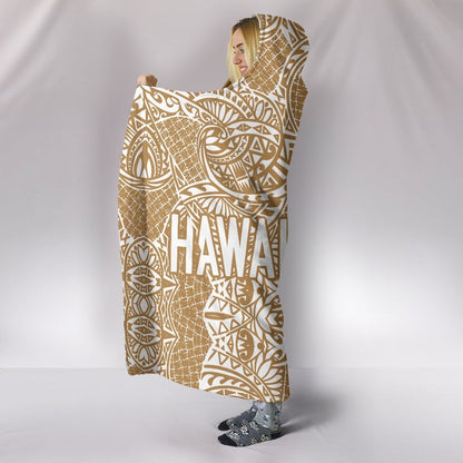 Hawaii Polynesian Hooded Blanket - Circle Style 07 J1-HOODED BLANKETS (P)-Alohawaii-Hooded Blanket-Youth 60"x45"-White-Vibe Cosy™