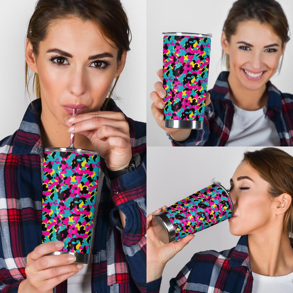 Tumbler Camouflage Hot Pink-Amaze Style™-Tumbler - Tumbler Camouflage Hot Pink-20oz Large-Vibe Cosy™