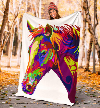 Cavallo Colorato/Bianco - Coperta in Pile -Amaze Style™-Premium BlanketCavallo Colorato/Bianco - Coperta in Pile -Youth (56 x 43 inches / 140 x 110 cm)-Vibe Cosy™