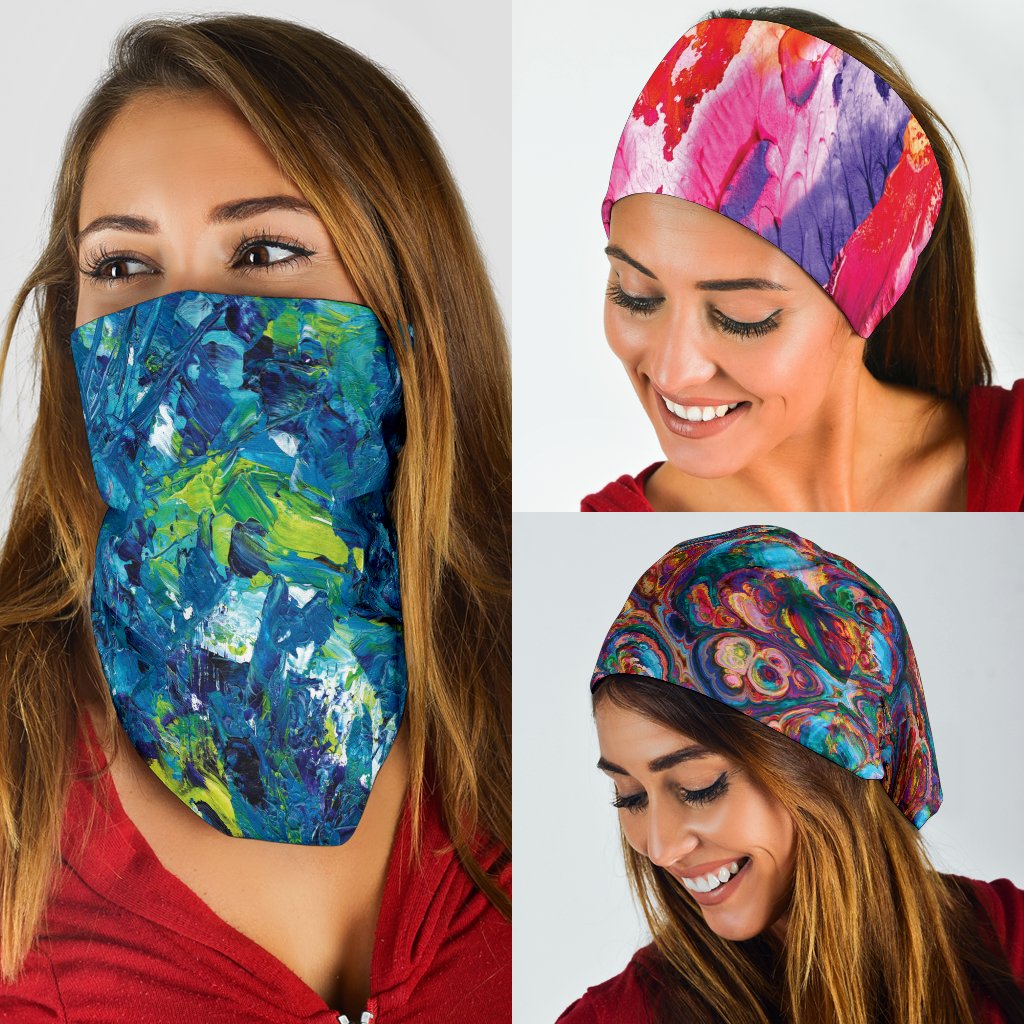 Abstract Oil Paintings Set - Bandana 3 Pack-Amaze Style™-Abstract Oil Paintings Set - Bandana 3 Pack-Vibe Cosy™